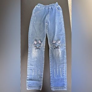 Cute cat jeans for kids sizes 12